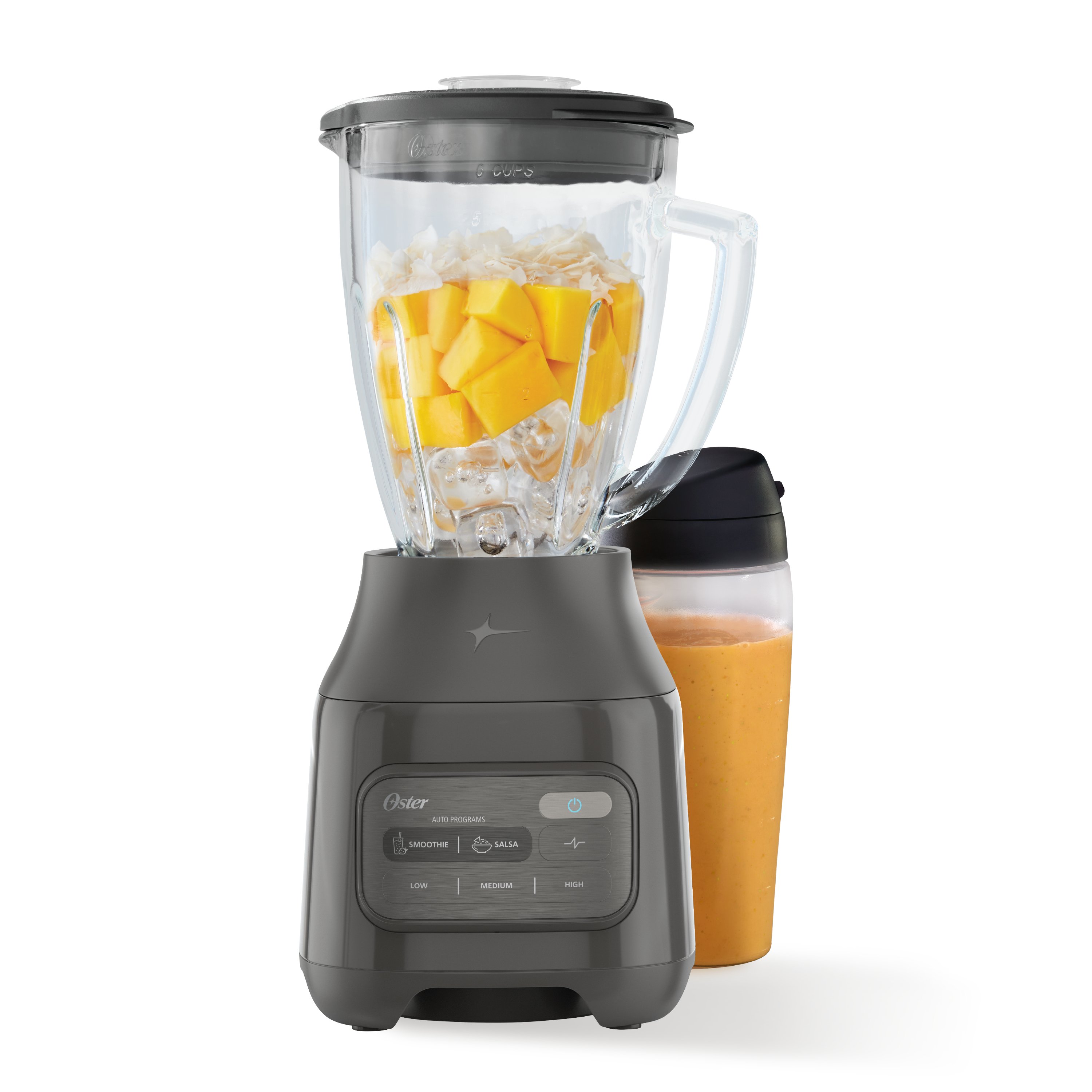 Oster 2 in 1 System Blender w/ Travel Blend N Go 20 oz Cup 8 Speeds  Stainless 