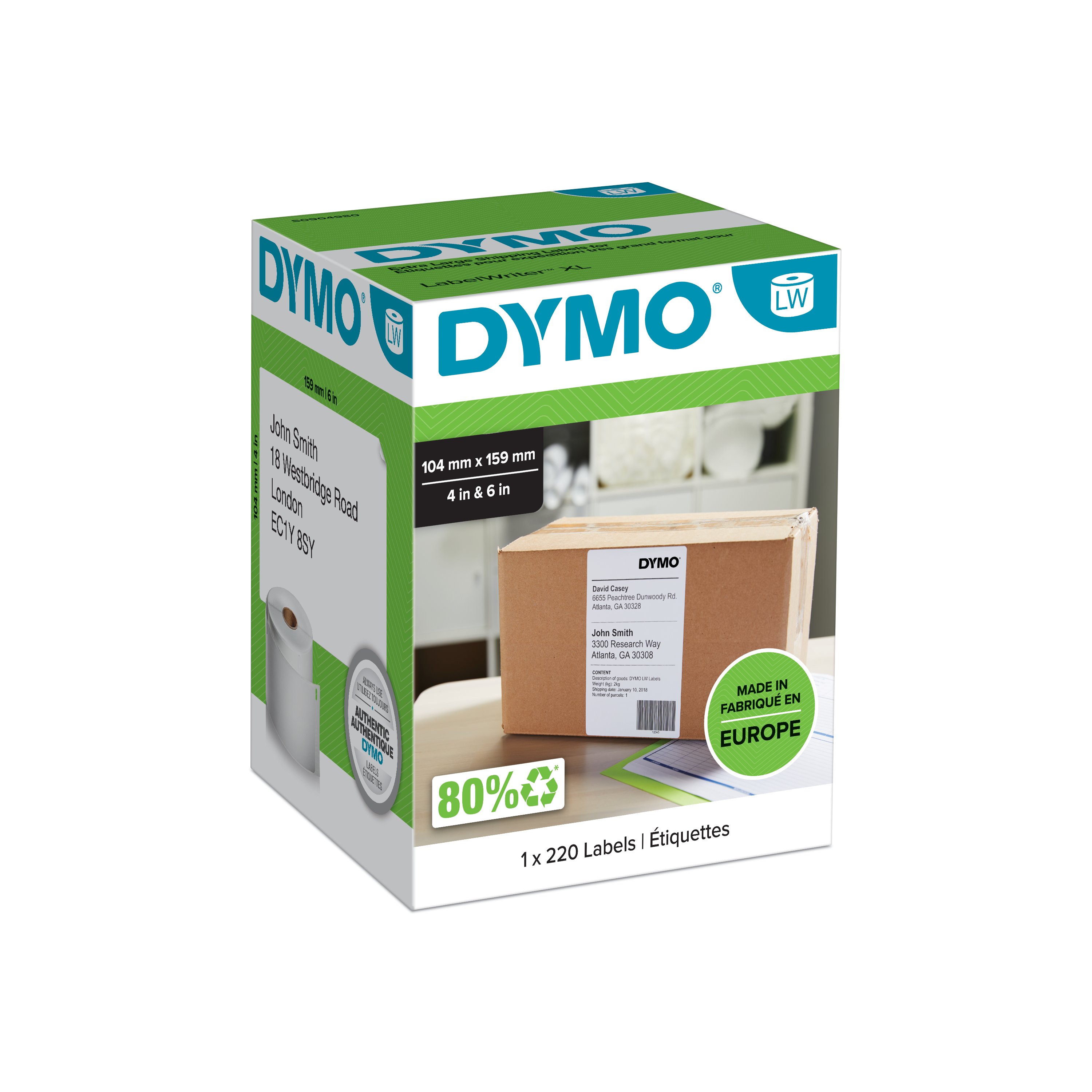 10 ROLLEN ETIKETTEN WEIß 32x57mm für DYMO Labelwriter SE300 