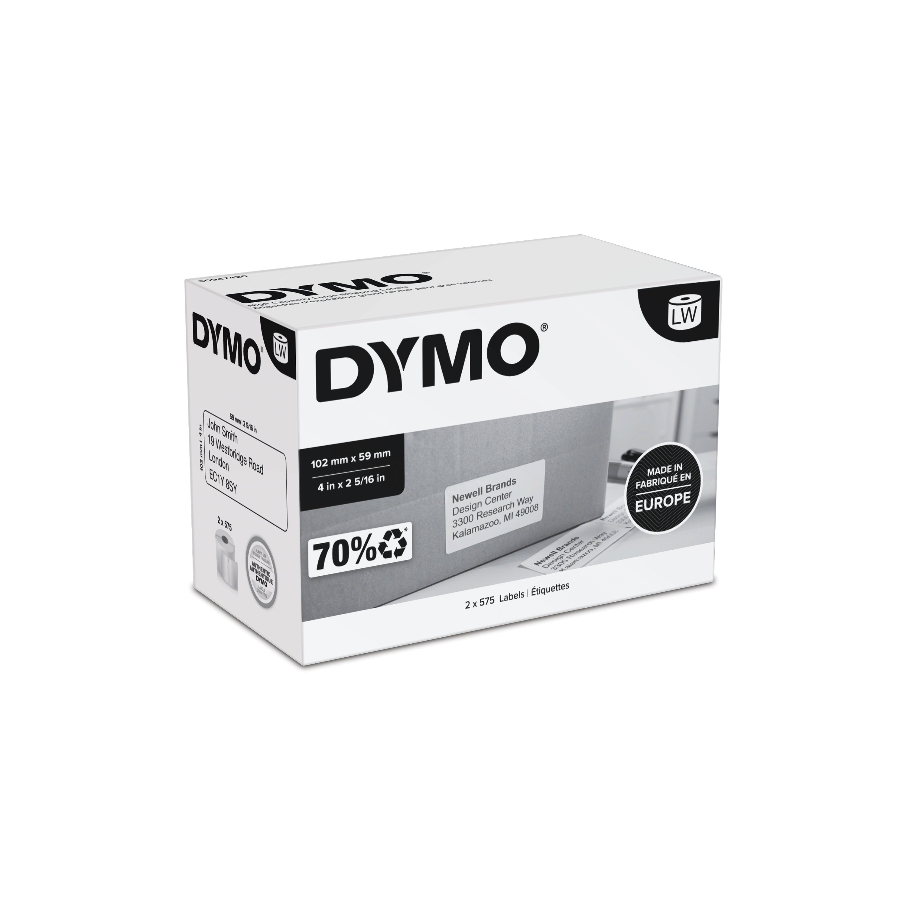 DYMO LabelWriter™ Shipping Labels, 2 Rolls of 575 Count | Dymo IN