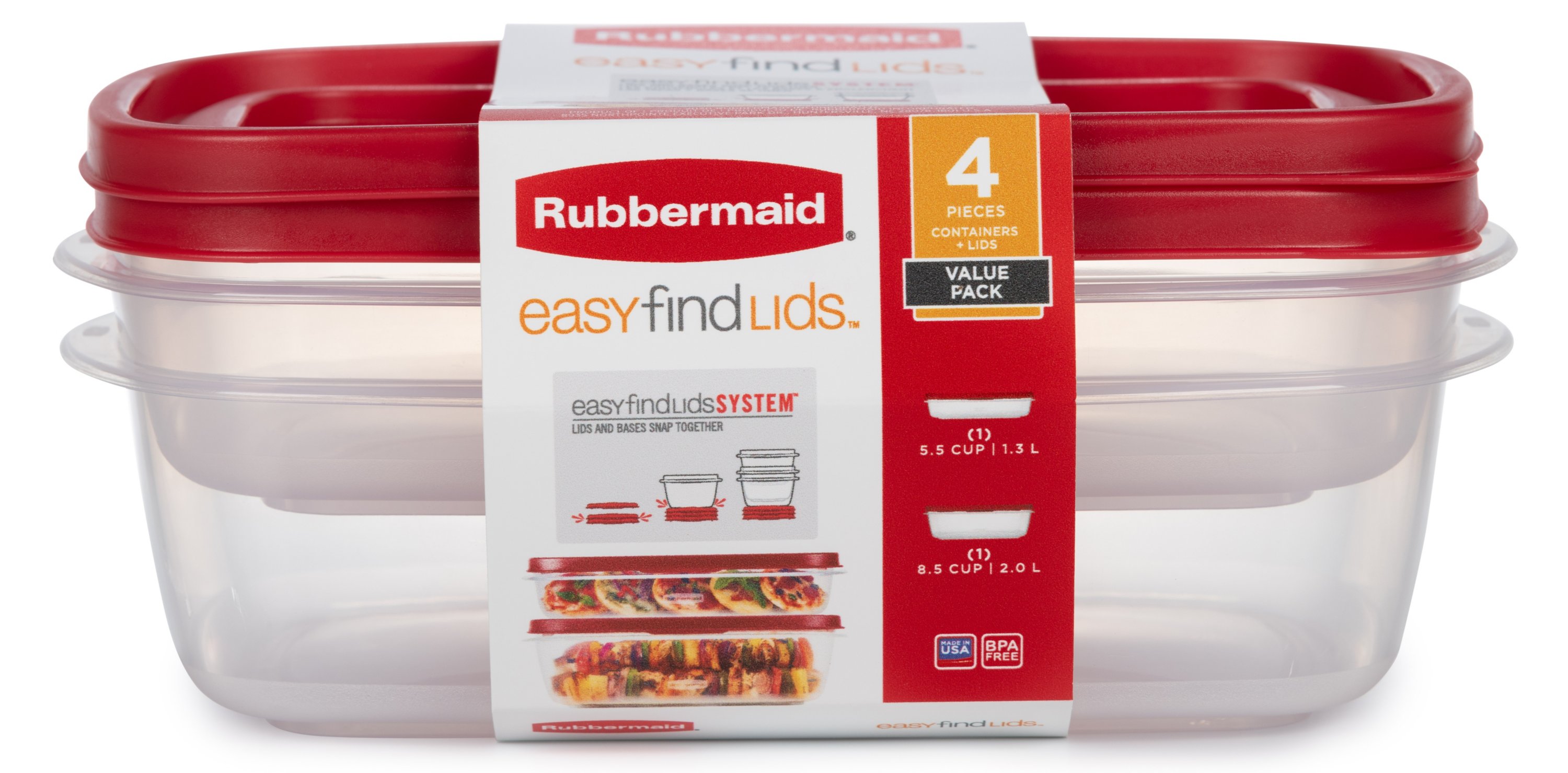 Rubbermaid Easy Find Lids 1.25 C. Clear Round Food Storage