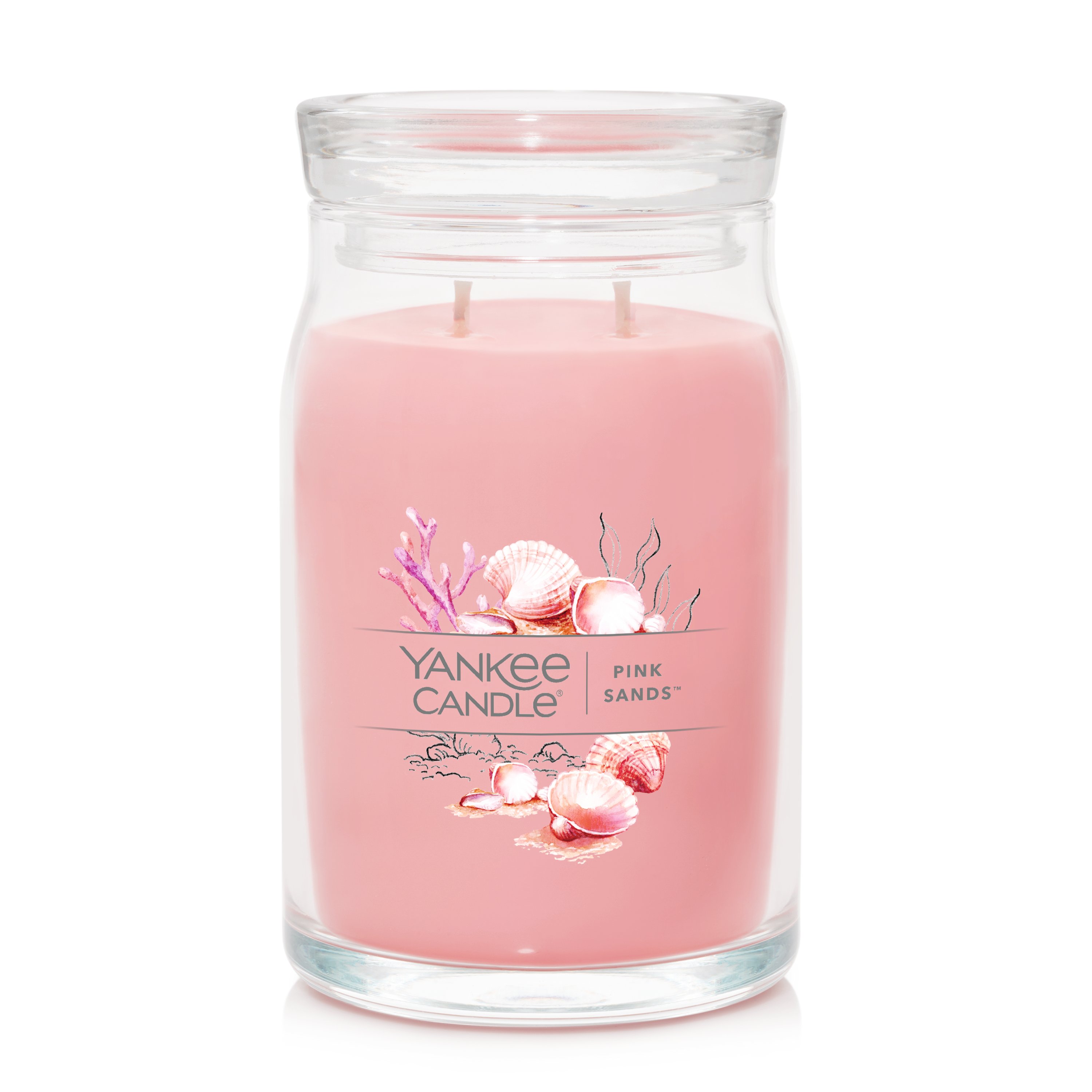 2 YANKEE CANDLE PINK SANDS SCENTED WAX SINGLE WICK TUMBLER JAR 12 OZ EACH