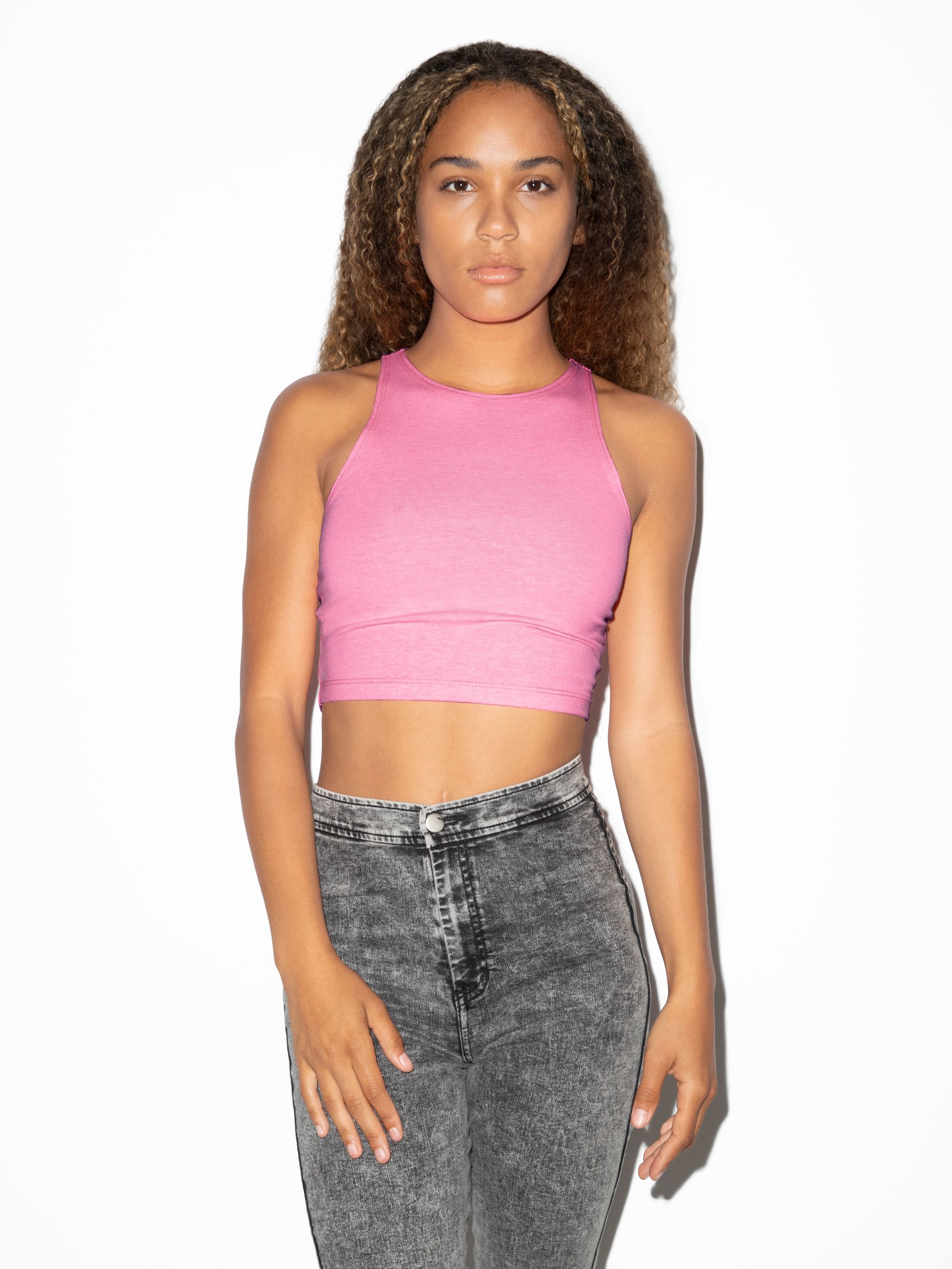 cotton spandex sleeveless crop top