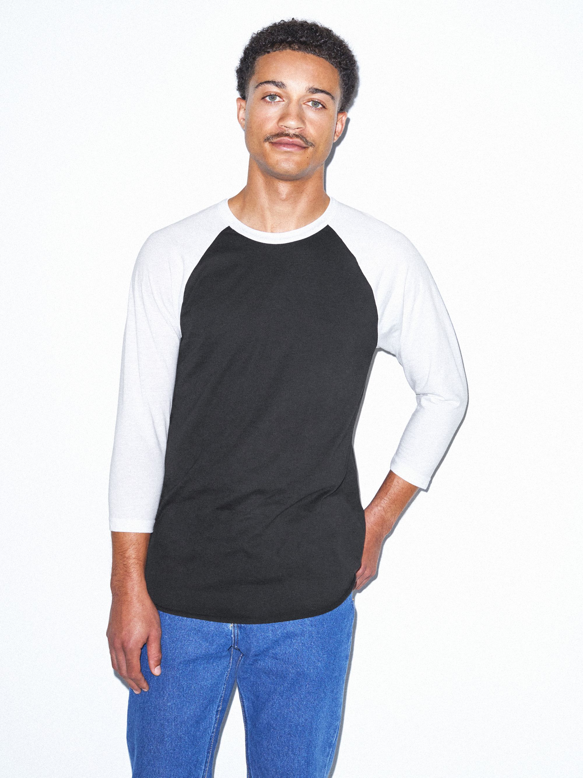 50 50 raglan 3 4 sleeve t shirt