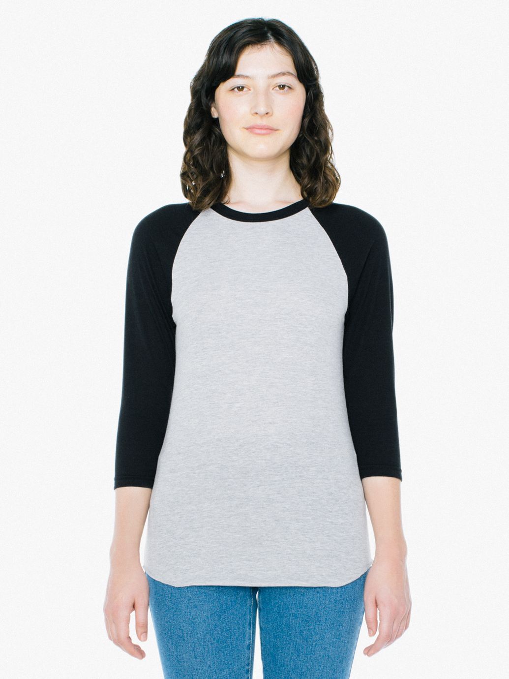 50 50 raglan 3 4 sleeve t shirt