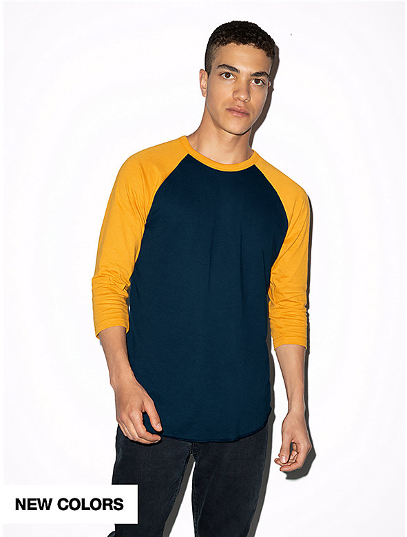 50 50 raglan 3 4 sleeve t shirt