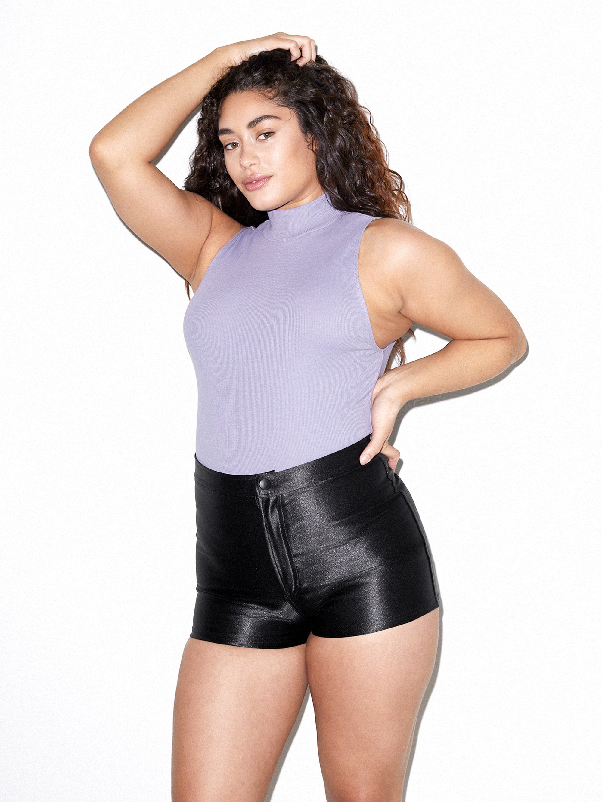 black disco shorts