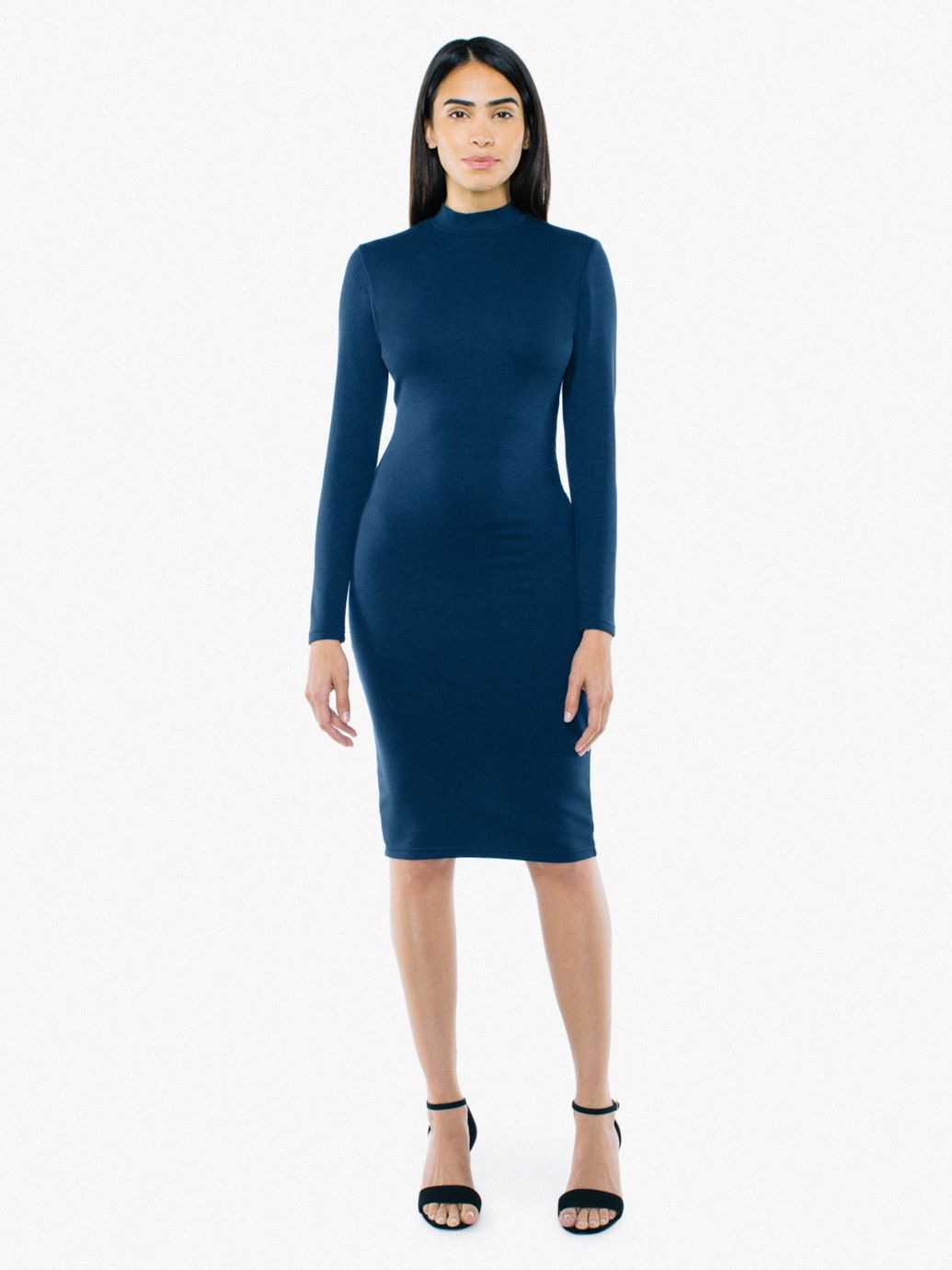 Ponte Long Sleeve Mock Neck Dress American Apparel