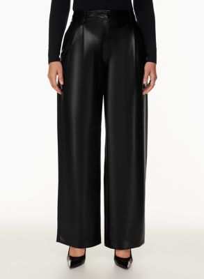 Pleated Leather Pants