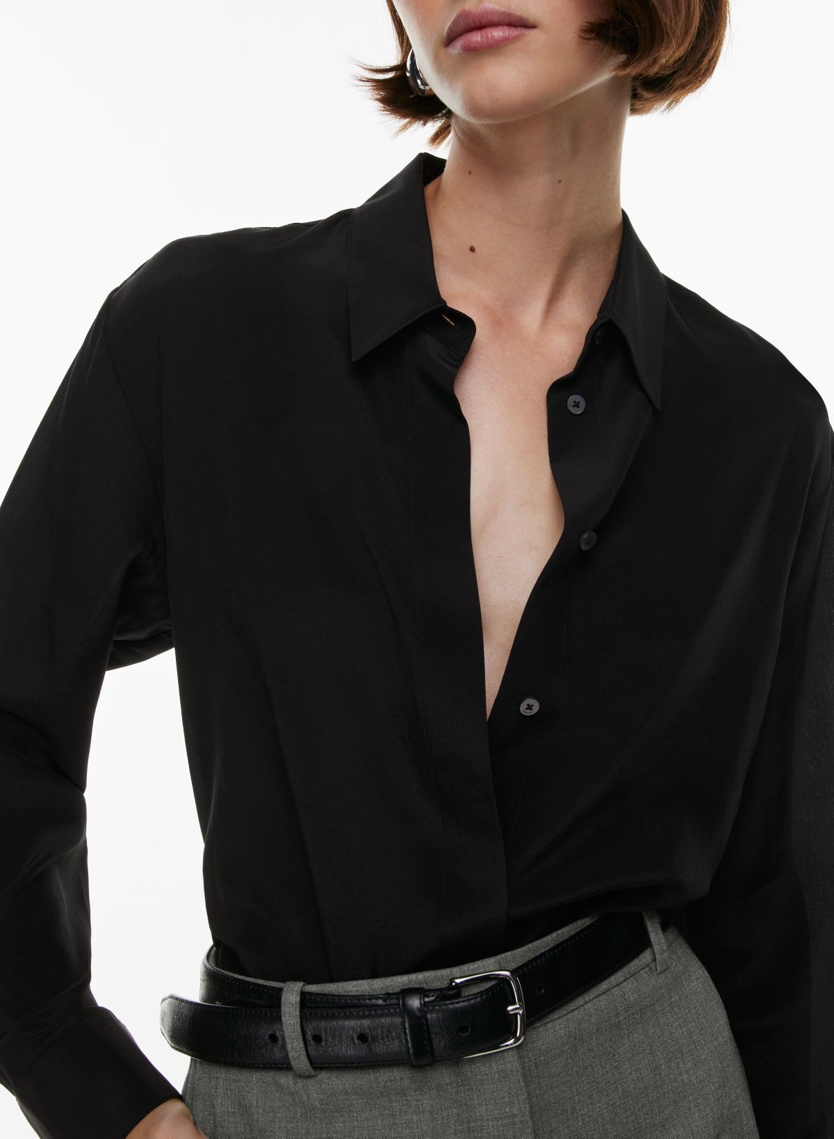 Ralph Lauren Womens Black Long Sleeve 1/4 Button Blouse size XL - beyond  exchange