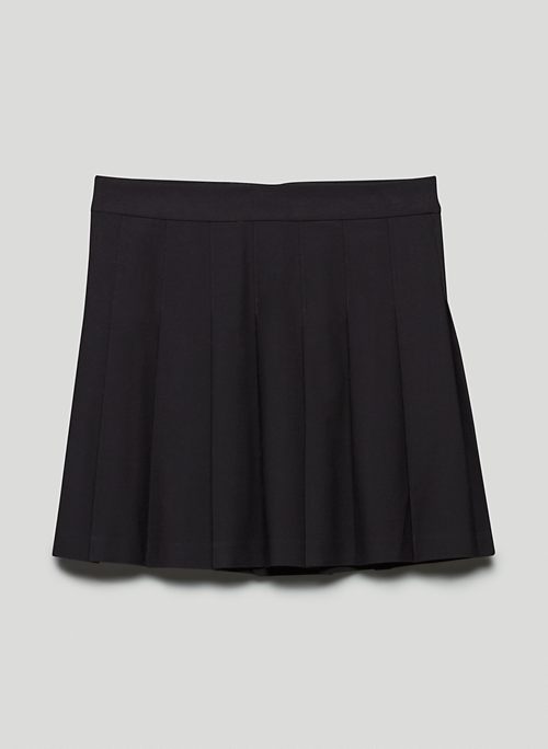 OLIVE MICRO PLEATED SKIRT - High-waisted pleated micro skirt
