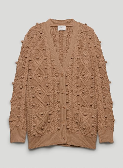 ALPS CARDIGAN - Merino wool-cotton cable-knit cardigan