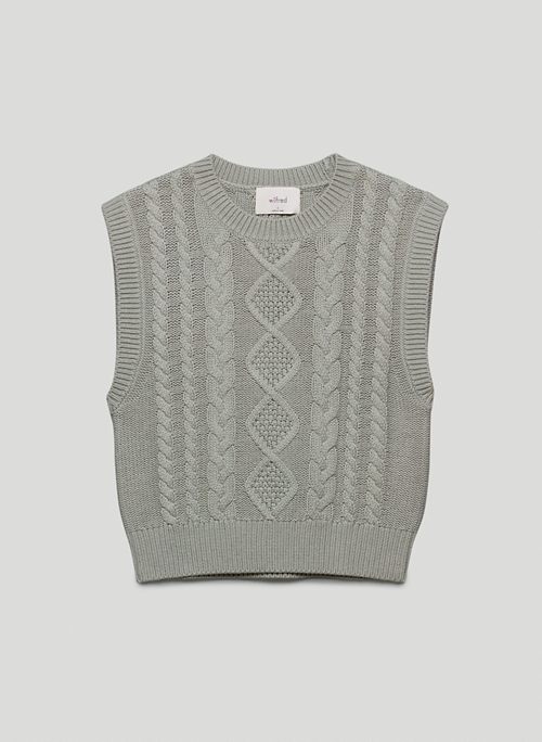 ALPS VEST - Mock-neck, cable-knit sweater vest