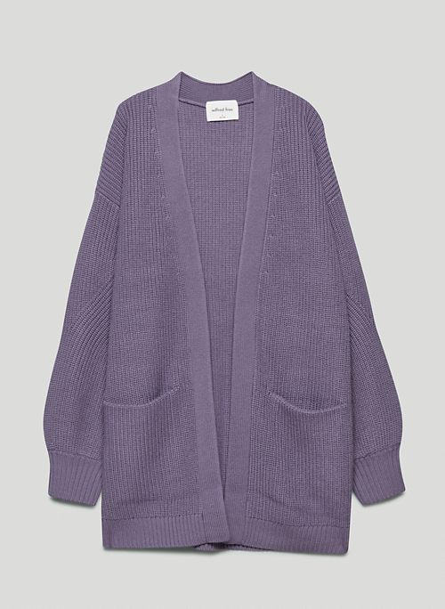 UNWIND CARDIGAN - Merino wool open-front relaxed cardigan