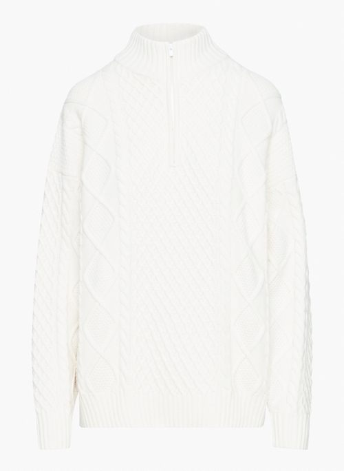 PEGGY TURTLENECK ¼ ZIP SWEATER - Merino wool 1/4-zip mockneck sweater