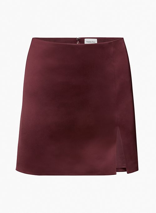 TATIANA SATIN SKIRT - High-waisted satin mini skirt