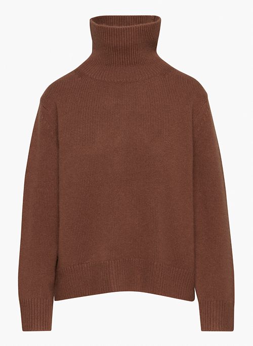 LUXE CASHMERE JARA SWEATER - Relaxed cashmere turtleneck sweater