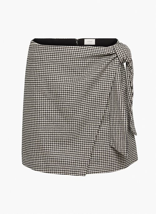 WRAP-FRONT SKIRT - Wool wrap mini skirt