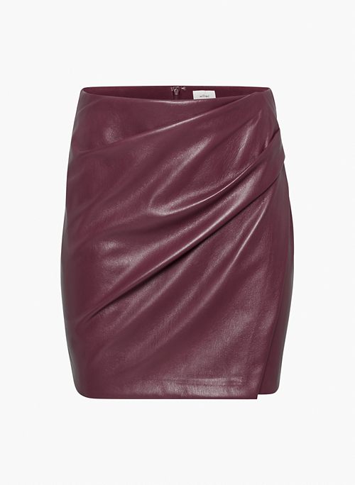 ANGIE SKIRT - High-waisted Vegan Leather mini wrap skirt