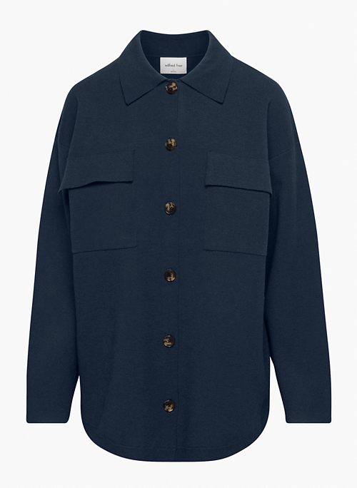 RONNIE SWEATER - Long knit relaxed shirt jacket