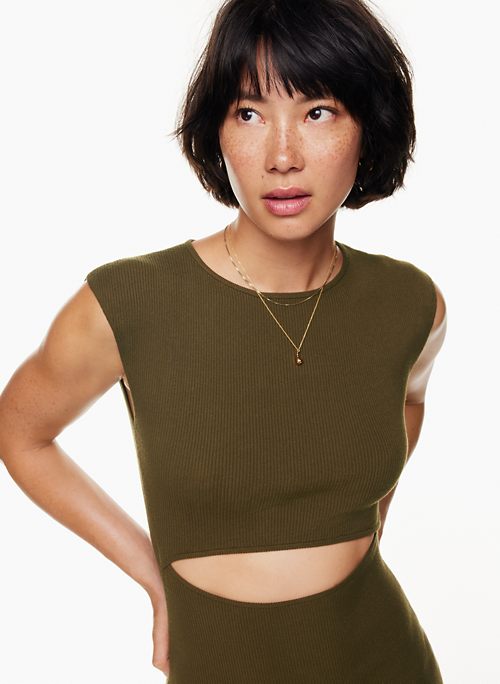 Wilfred Free CUT-OUT KNIT MINI DRESS | Aritzia US