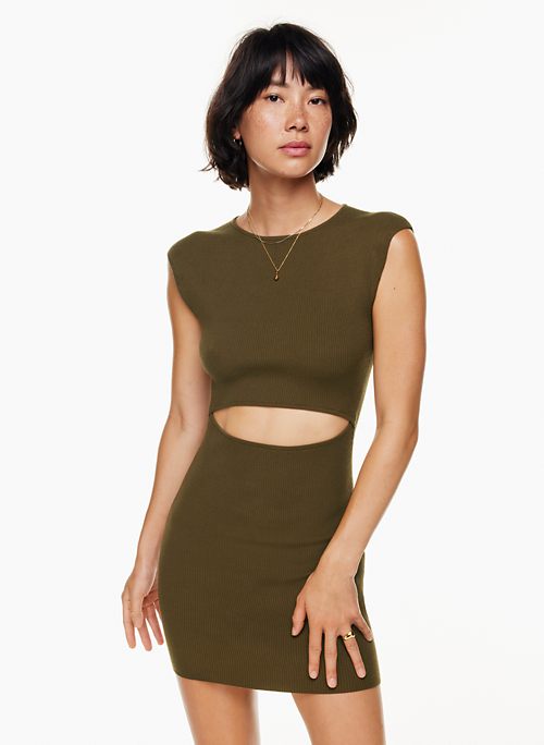 cut-out knit mini dress