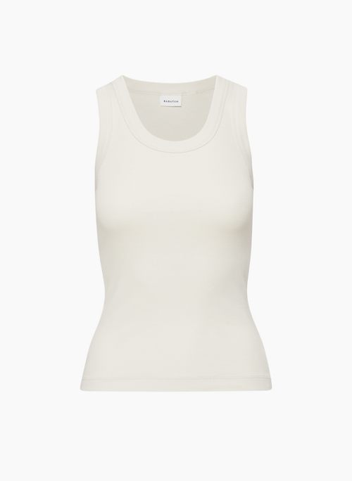 BUSY TANK - Ribbed cotton scoopneck tank