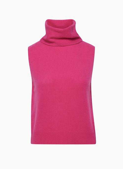 luxe cashmere tanning sweater vest