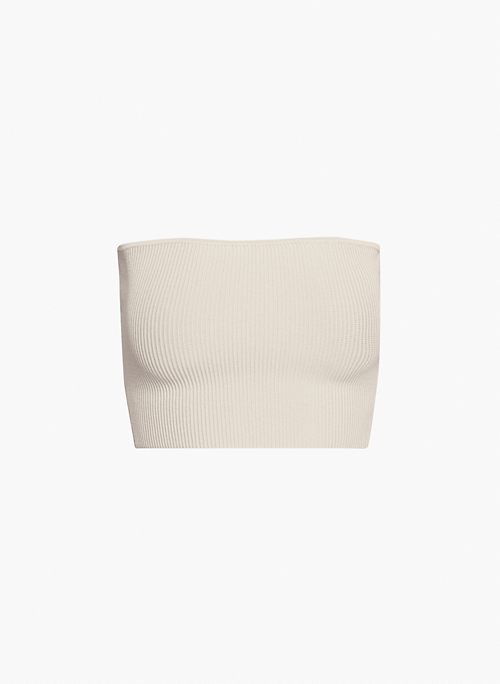 SCULPT KNIT CROPPED TUBE TOP - Cropped rib-knit tube top