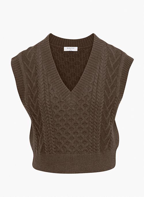 EMPORIA VEST - Cable-knit merino wool sweater vest