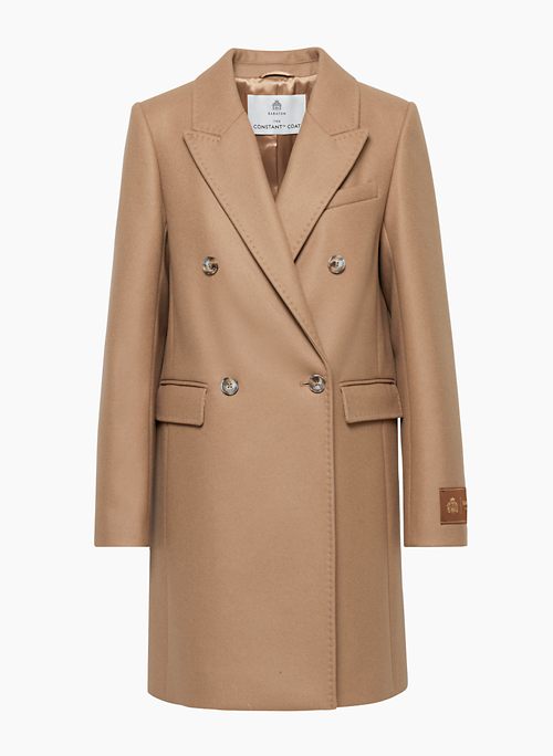 THE CONSTANT™ MID COAT - Double-breasted melton wool-cashmere coat