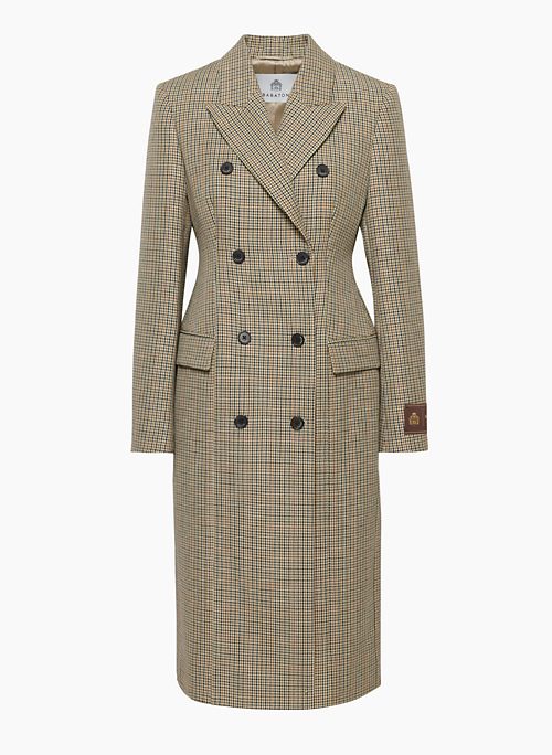 FIGURE COAT - Hourglass silhouette long Italian virgin wool coat