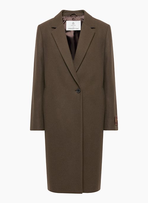 THE NEW STEDMAN COAT - Single-breasted melton wool coat with a classic fit