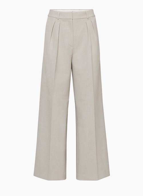 FOUNDER PANT - Softly structured wide-leg relaxed pleated pants