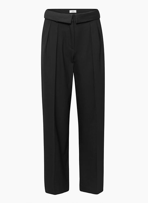 BUREAU PANT - Wool twill high-rise pleated trousers