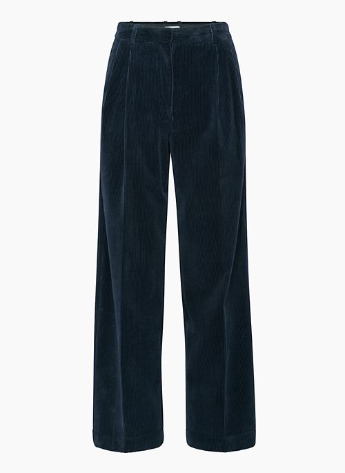 PLEATED CORDUROY PANT - Corduroy high-waisted wide-leg pleated pants