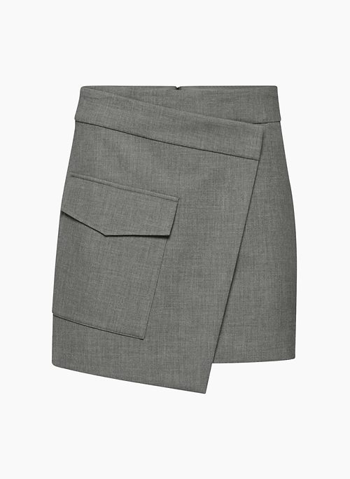 HAPPY HOUR SKIRT - Softly structured cargo wrap micro skirt