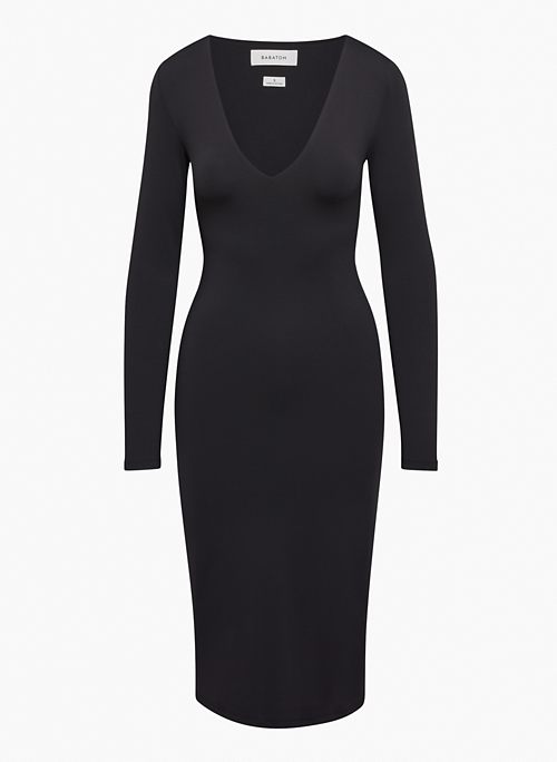 CONTOUR V-NECK LONGSLEEVE DRESS - V-neck longsleeve contour dress