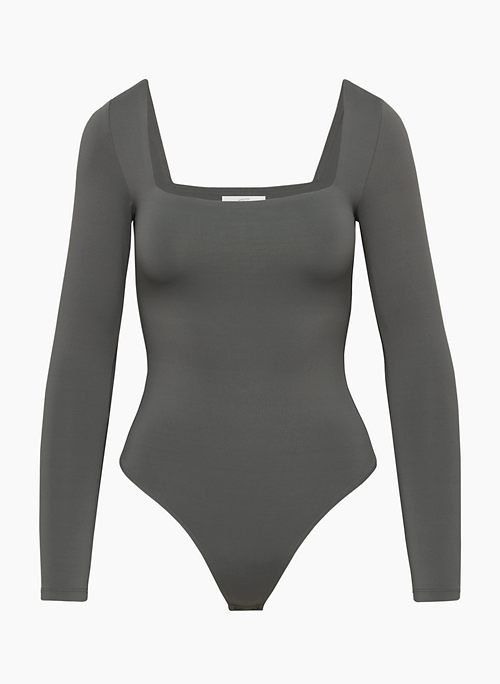 CONTOUR SQUARENECK LONGSLEEVE BODYSUIT - Squareneck longsleeve bodysuit with thong-cut bottom