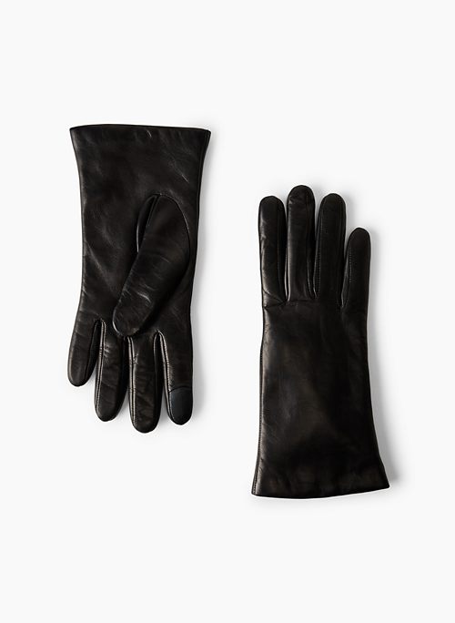 LEATHER GLOVES - Tech-friendly leather gloves with cashmere lining