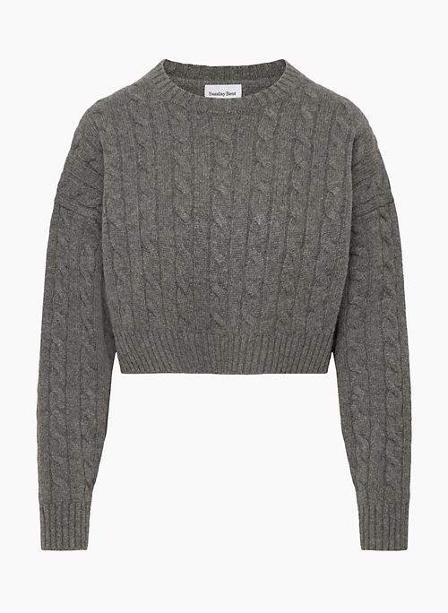 PEGGY CROPPED SWEATER - Merino wool cropped cable-knit sweater