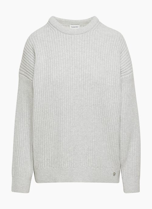 PEGGY SWEATER - Merino wool crewneck chunky ribbed sweater