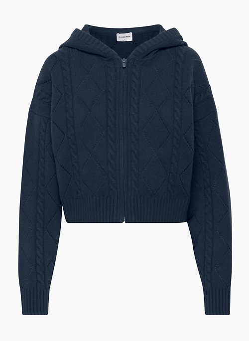 OCTAVIA ZIP HOODIE - Merino wool and cotton zip-up sweater