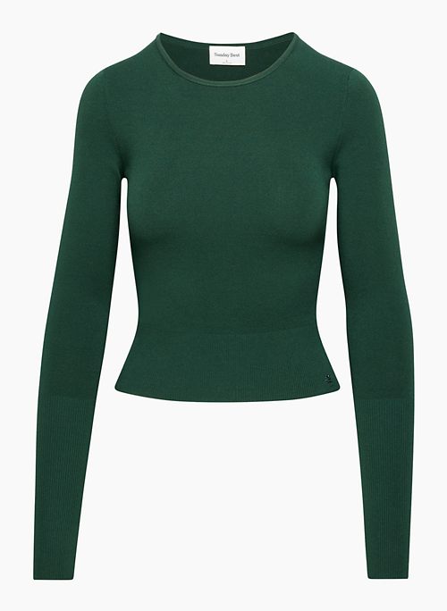 BLANCA SWEATER - Knit crewneck sweater with thumbholes