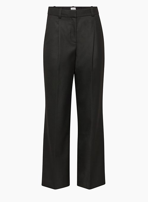 JUNIE PANT - Wide-leg relaxed pleated twill pants