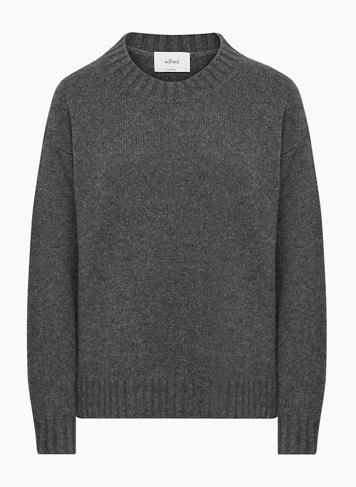 LUXE CASHMERE MERLE SWEATER - Relaxed cashmere crewneck sweater