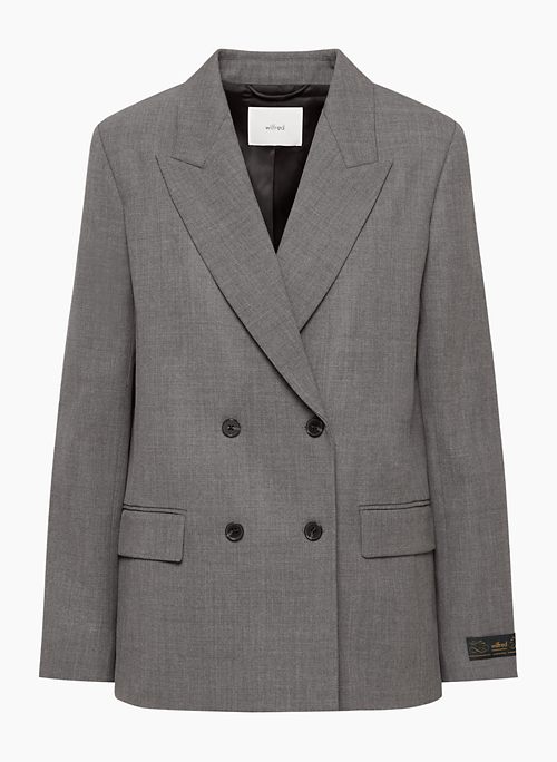 DESTINY BLAZER - Double-breasted wool blazer with shoulder pads