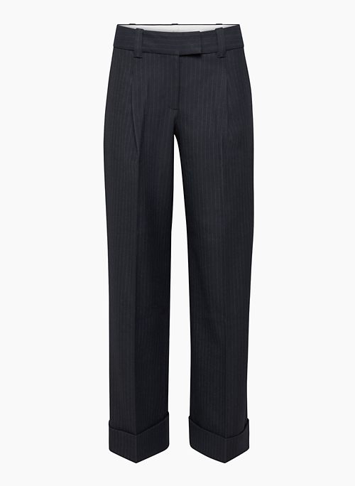 LARA PANT - Low-rise pleated twill pants with cuffs