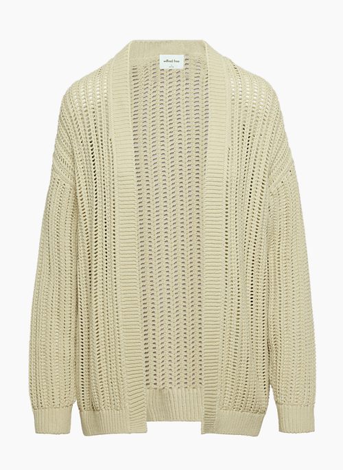 TERRASEN CARDIGAN - Relaxed, open-front cotton knit cardigan