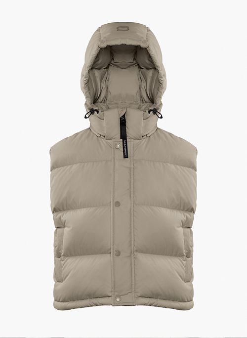THE SUPER PUFF™ SHORTY VEST - cliMATTE™ Japanese ripstop boxy cropped goose down puffer vest