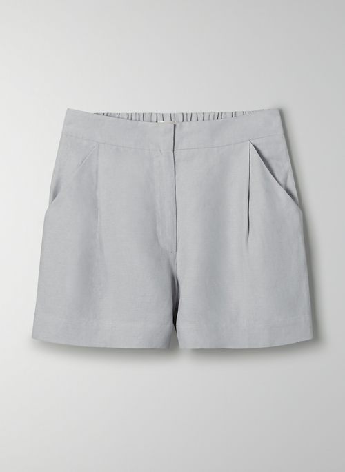 FABLE LINEN MINI SHORT - Pleated linen shorts